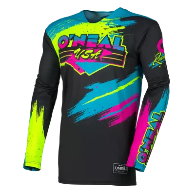 Μπλούζα μηχανής motocross O'NEAL MAYHEM RESEDA BLACK/NEON YELLOW V.26