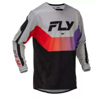 Μπλούζα motocross FLY RACING Kinetic - Grey/Red/Purple/Black