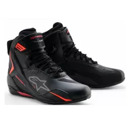 Μποτάκια μηχανής ALPINESTARS FASTER-4 DS BLACK/RIO RED/FLUO