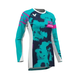 Γυναικεία μπλούζα motocross THOR LAUNCHMODE BLEACH WHITE/AQUA Γυναικεία μπλούζα motocross THOR LAUNCHMODE BLEACH WHITE/AQUA