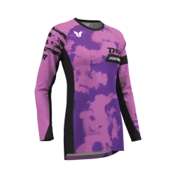 Γυναικεία μπλούζα motocross THOR LAUNCHMODE BLEACH BLACK/ORCHID Γυναικεία μπλούζα motocross THOR LAUNCHMODE BLEACH BLACK/ORCHID