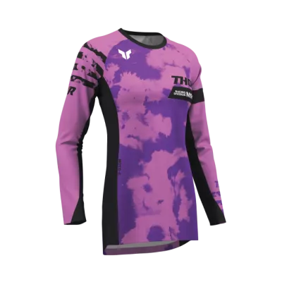 Γυναικεία μπλούζα motocross THOR LAUNCHMODE BLEACH BLACK/ORCHID Γυναικεία μπλούζα motocross THOR LAUNCHMODE BLEACH BLACK/ORCHID