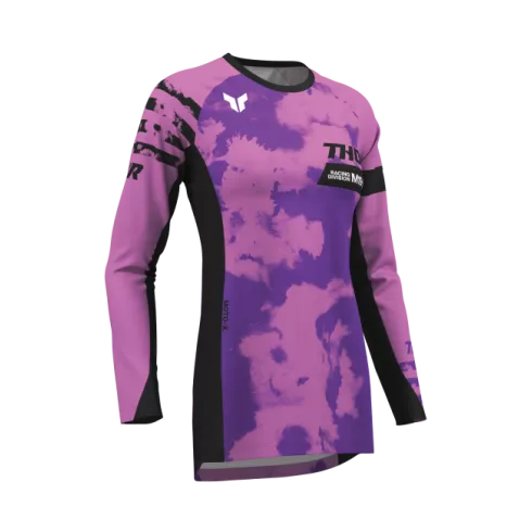 Γυναικεία μπλούζα motocross THOR LAUNCHMODE BLEACH BLACK/ORCHID Γυναικεία μπλούζα motocross THOR LAUNCHMODE BLEACH BLACK/ORCHID