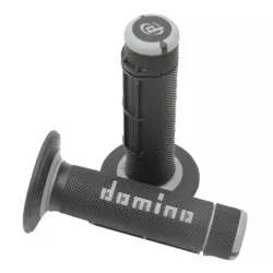 Χειρολαβές μοτοσυκλέτας DOMINO GRIPS DUALLY 1/2 WAFFLE Black/Grey Χειρολαβές μοτοσυκλέτας DOMINO GRIPS DUALLY 1/2 WAFFLE Black/Grey