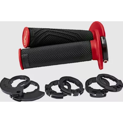 Χειρολαβές μοτοσυκλέτας DOMINO DOMINO D200 LOCK ON GRIPS BLACK/RED