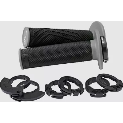 Χειρολαβές μοτοσυκλέτας DOMINO D200 LOCK ON GRIPS BLACK/GRAY