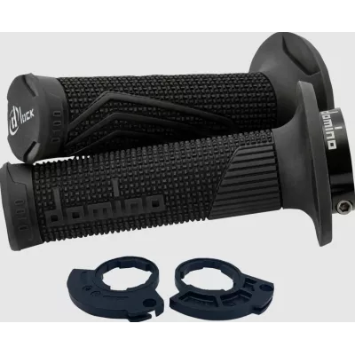 Χειρολαβές μοτοσυκλέτας DOMINO D100 LOCK ON GRIPS 1 CABLE BLACK