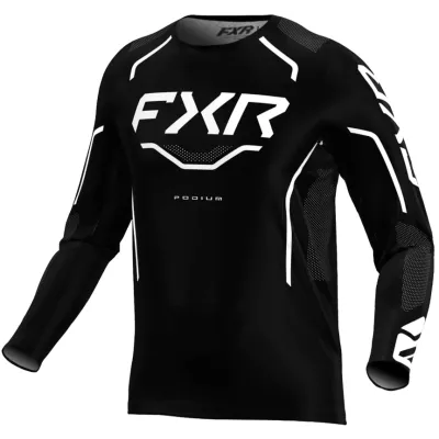 Μπλούζα motocross FXR PODIUM RELAY MX26 BLACK/WHITE