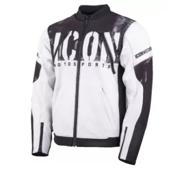 Μπουφάν μηχανής ICON Merc3™ ANOMALY WHITE