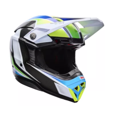 Κράνος motocross BELL Moto-Spherical - Grid White/Blue
