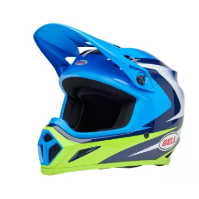 Κράνος motocross BELL MX-9 Mips - Jackal Gloss Blue/Hi-Viz Yellow