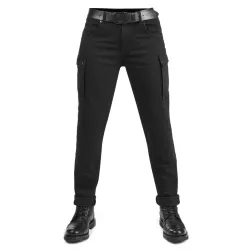 Γυναικείο παντελόνι μηχανής PANDO MOTO MILA CARGO BLACK Chino Style Cordura® - LONG