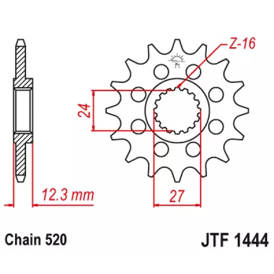 Γρανάζι κίνησης εμπρός JT Sprockets JTF1444.15