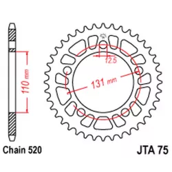 Γρανάζι πίσω κίνησης JT Sprockets JTA75.45 BLACK