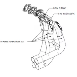 Λαιμός εξάτμισης μοτοσυκλέτας AKRAPOVIC SS H-K6R6 Λαιμός εξάτμισης μοτοσυκλέτας AKRAPOVIC SS H-K6R6