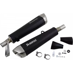 Τελικό εξάτμισης μοτοσυκλέτας AKRAPOVIC TI BK STR TWIN Τελικό εξάτμισης μοτοσυκλέτας AKRAPOVIC TI BK STR TWIN