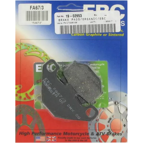 Τακάκια μοτοσυκλέτας EBC FA SER ORGANIC FA067/3 Τακάκια μοτοσυκλέτας EBC FA SER ORGANIC FA067/3